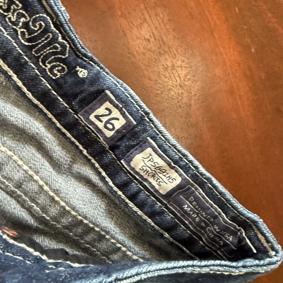 Miss Me Blue Distressed Denim Shorts size 26 - Picture 5 of 8